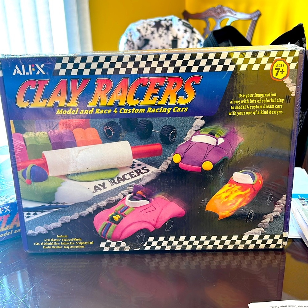 NWT Clay Racers Model and Race 4 Custom Racing Cars